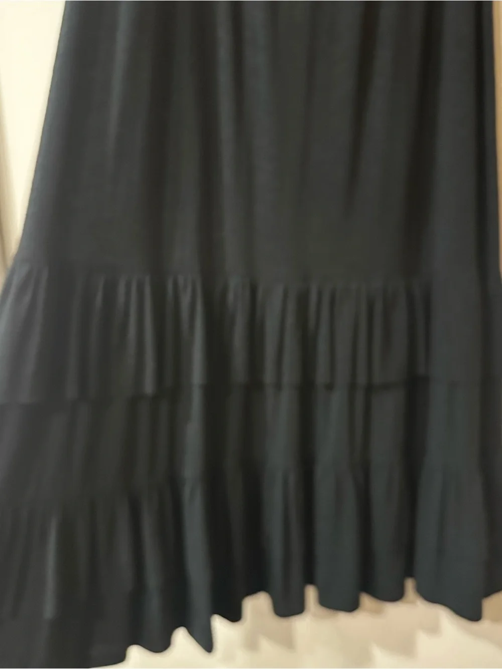 Black Tiered Maxi Skirt - Classic Style fits up to women’s 1X